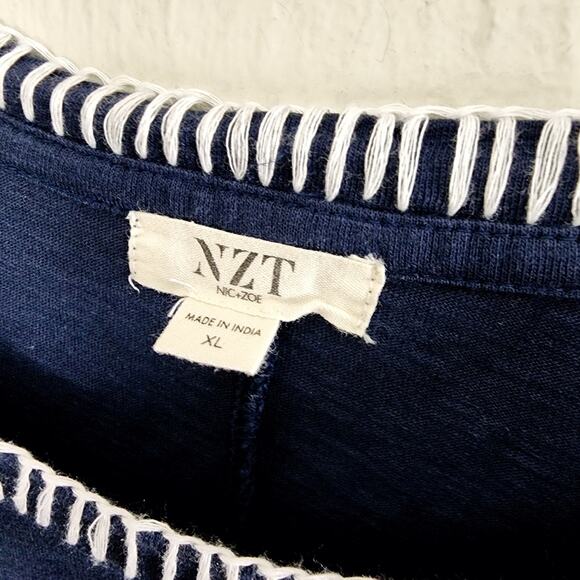 Nic + Zoe NZT Scoop Neck T-Shirt Knit Stitch Tank Midi Dress in Navy - Picture 8 of 11